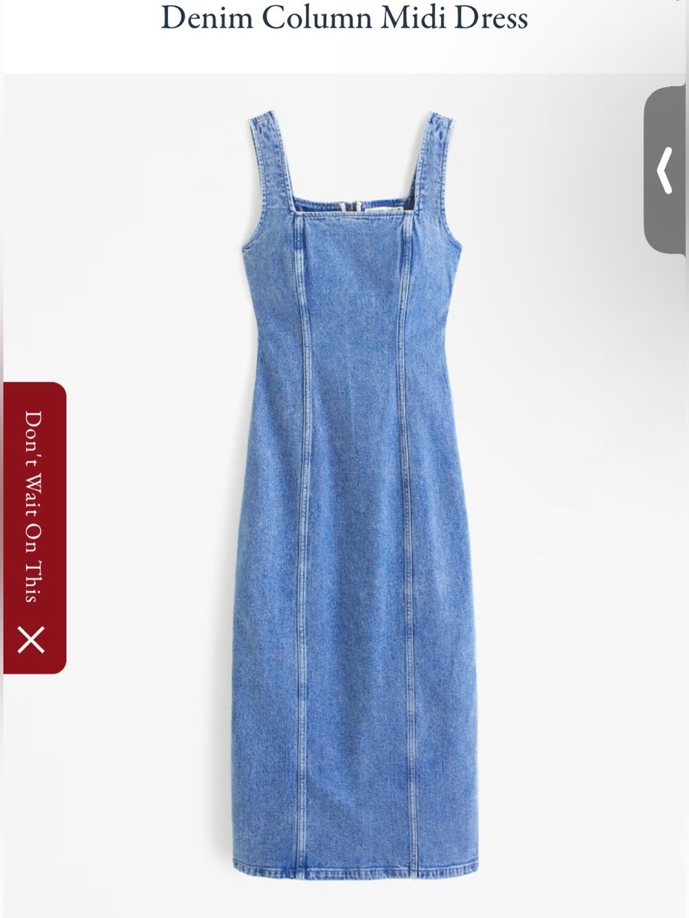 Abercrombie & Fitch Denim Column Midi Dress - Picture 7 of 9